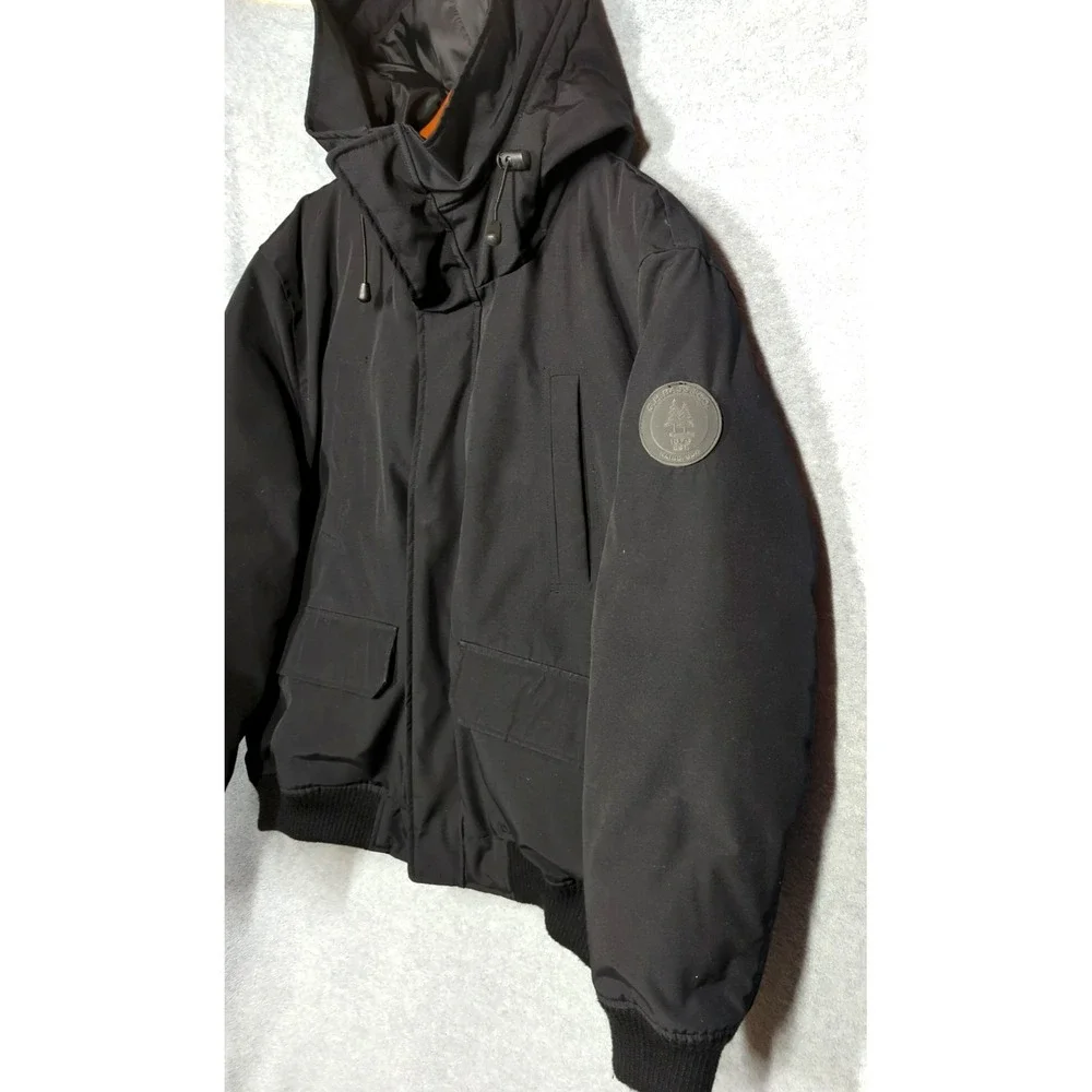 GH Bass & Co Down Hooded Puffer Jacket L Black Toasty Camping Hiking Outdoors